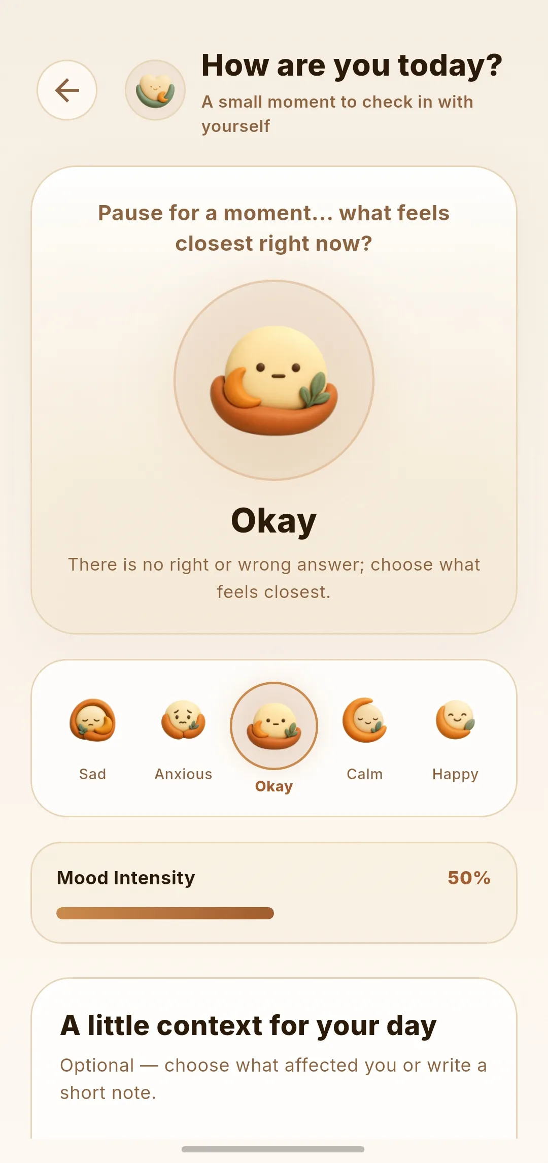 Daily mood check-in